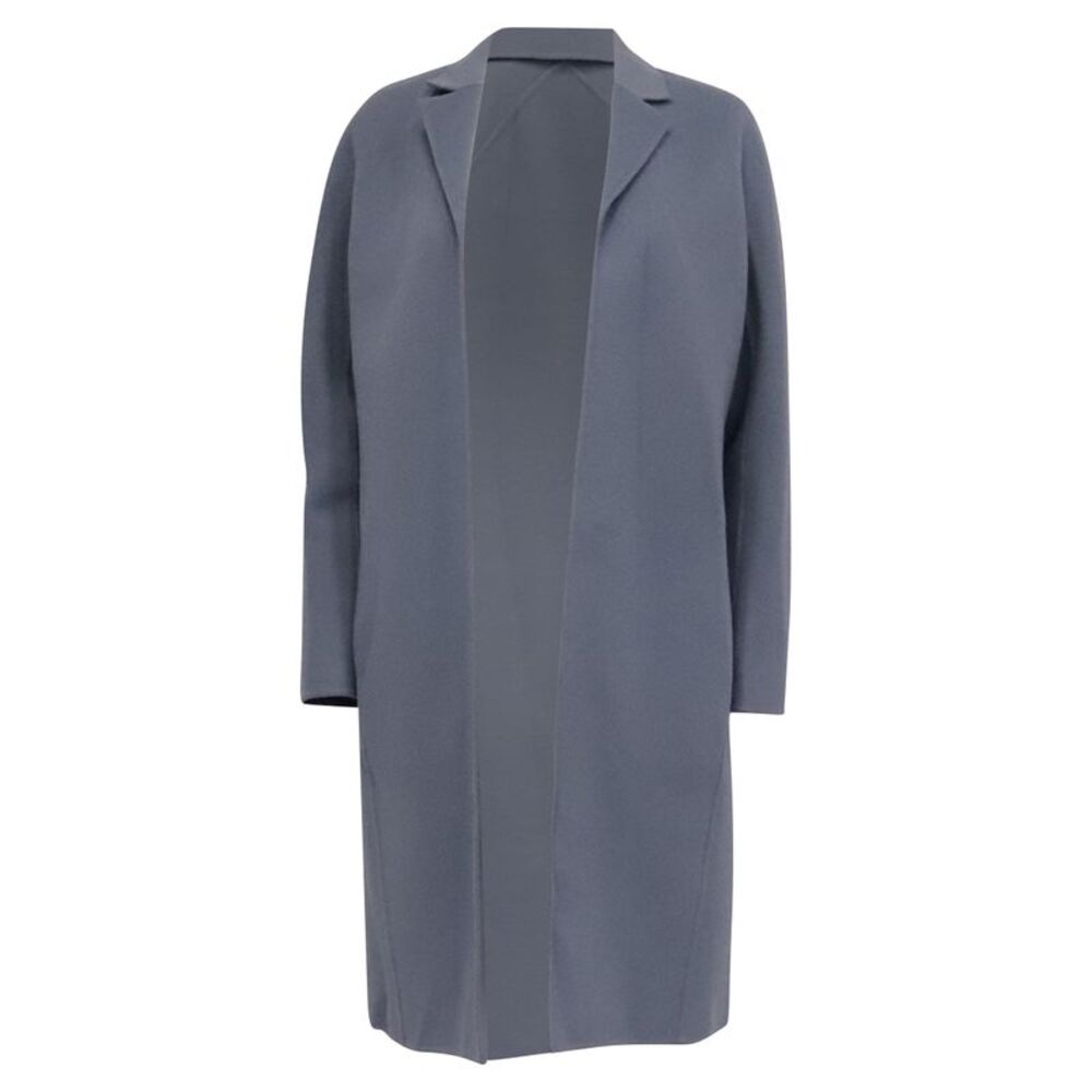 Valentino Open Trench Coat in Light Blue Wool